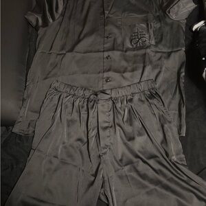 Killstar Black Satin Pajama Set